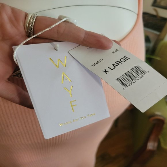 WAYF Gellar Twisted Open Back Midi Sweater Dress Pink - Picture 5 of 6